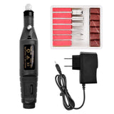Electric Nail Drill Acrylic Nail Tools Professional Portable Electric Nail Kit Pen Shape Finger Toe Nail Care set (Black)