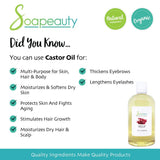 Castor Oil Organic Cold Pressed Unrefined | 100% Pure Natural Castor Oil Promotes Healthy Skin & Hair | Thickens Eyebrows & Lengthens Eyelashes | Sizes 4OZ to 1 Gallon | (32 OZ)