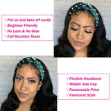 Body Wave Headband Wigs for Black Women Human Hair Wigs with Headband None Lace Front Wigs 150% Density Human Hair Body Wave Headband Wigs Natural Color (20 inches)