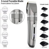 Hair Clippers for Men,Hair Clippers and Hair Cutting Scissors Set,Hilareco Professional Cordless Clippers Hair Trimmer Beard Shaver Electric Kit IPX7 Waterproof USB Rechargeable LED Display 5 Speed