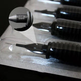 50PCS Disposable Round Liner 5RL Tattoo Needles and Tubes Combo 19mm Grip Tips