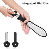 iBazal Professional Pedicure Foot File,Callus Remover for Feet. Foot Scrubber with Ergonomic Design. Stainless Steel Foot Exfoliator for Spa and Pedicure. Pumice Stone for Feet-Black