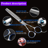 Hair Cutting Scissors Kits, 7 Pcs Stainless Steel Hairdressing Shears Set Professional Thinning Scissors For Barber/Salon/Home/Men/Women/Kids/Adults Shear Sets,silver