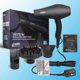 Professional Salon Infrared Hair Dryer, Powerful 1875 watt Negative Ionic Blow Dryers for Fast Drying, Pro Ion Quiet Hairdryer with Diffuser & Concentrator & Comb (Black)