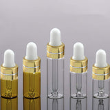 Beaupretty 50Pcs Clear Glass Dropper Bottle 2ml Mini Essential Oils Sample Dropper Vails Subpackaging Bottle Refillable Bottle for Travel Perfume Cosmetic Liquid