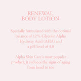 Alpha Skin Care Renewal Body Lotion | Anti-Aging Formula |12% Glycolic Alpha Hydroxy Acid (AHA) | Reduces the Appearance of Lines & Wrinkles | For All Skin Types | 12 Oz