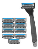 Dorco Pace 4 Pro - Four Blade Razor Shaving System - 10 Pack (10 Cartridges + 1 Handle)