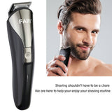 FARI Beard Trimmer Kit for Men, Cordless Mustache Trimmer Hair Trimmer Body Grommer Clippers, EVA Hard Travel Case Included