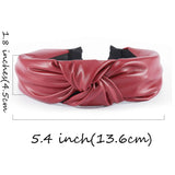 Bohend Fashion Women Headband Wide PU Leather Knotted Hair Hoop Solid Turban Daily Use Hair Accessories for Women and Girls(4pcs)