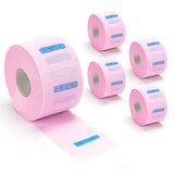 Alileader Disposable Barber Paper Neck Strips for Salon Haircut Styling 500 Strips Professional Stretchy Paper Neck Band for Spa Massage Makeup（Pink,5 Rolls)