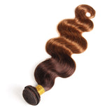 2 Tone Ombre Hair Brazilian Virgin Hair Body Wave 3 Bundles Hair Weaves Human Hair Extensions T4/30 Medium Brown/Medium Auburn(10 12 14)