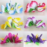 Hibiscus Hair Clips Flower Barrettes Hawaiian Hair Clip Set Hawaii Tropical Luau Floral Leaf Clips Headpiece Women Wedding Beach Carnival Birthday Party Favors Handmade Hair Accessories Set of 12