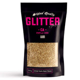 Light Gold Premium Glitter Multi Purpose Dust Powder 100g / 3.5oz for use with Arts & Crafts Wine Glass Decoration Weddings Cards Flowers Cosmetic Face Eye Body (Packaging May Vary)