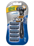 Bic Flex 3 Hybrid Razor For Men - 5 Cartridges & 1 Handle Per Package - Pack of 2 Packages