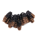 3 Packs Synthetic Jumpy Wand Curl Crochet Braids Hair Jamaican Bouncy Twist Hair 10 inch Toni Curl Crochet Hair Extensions Saniya Curly For Black Women 20 Roots/Pack(3 packs,Black to Coffee Brown)