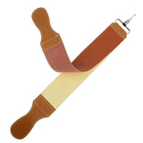 Grandslam Leather Strop for Straight Razor Sharpening and Smooth - Professional Straight Razor Knife Cowhide and Canvas Dual Strop (Type 1, Brown)