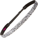 Hipsy Girl's Adjustable NO SLIP Bling Glitter Skinny Headband Gift Packs (Skinny Black/Fuchsia/Gunmetal 3pk)