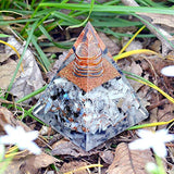 New Inspirational Orgonite Pyramid for Success | Rainbow Moonstone Orgone Pyramid