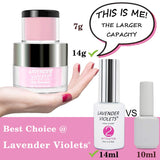 Lavender Violets Dip-Powder-Nail-Kit 0.5 oz/bot. Large Capacity Acrylic Dipping-Powder Set for Home Salon Manicure 761