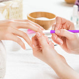BQTQ 150 Pieces Plastic Handle Nail Cuticle Pusher Rubber Tipped Nail Cleaner Colored Nail Art Tool for Men and Women, 3 Colors