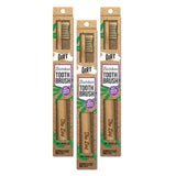 The Dirt All Natural Charcoal Infused Bamboo Toothbrush - Dental Brush with Soft Bristles and Ergonomic Handle - 3Pack