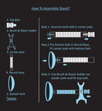 PEARL Shaving Razor and Brush Holder Stand (Chrome)