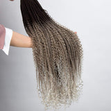 FASHION IDOL New Goddess Twist Crochet Hair 5 Packs River Twist Crochet Hair 26 Inch Long Senegalese Twist Crochet Braids with Curly Hair River Locs Gray Ombre