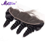 100% Hand Tied Loose Wave Lace Frontal With Baby Hair Lace Closure 13x4 Ear To Ear Brazilian Virgin Hair Free Part Lace Closure Natural Color 12 inch