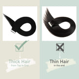 26inch Tape in Extensions Human Hair Jet Black #1 Tape in Black Extensions Human Hair Long Straight Jet Black Human Hair Extensions Remy Hair 20pcs 50g
