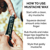 ZEUS Mustache Styling Kit for Men - Mega Hold Styling Wax + Saw-Cut Mustache Comb!