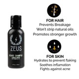 ZEUS Beard Shampoo, Beard Conditioner, and Beard Oil Sampler Set - SANDALWOOD