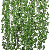 DearHouse 12 Strands Artificial Ivy Leaf Plants Vine Hanging Garland Fake Foliage Flowers