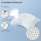 Non Slip Bath Pillow, Luxury Spa Bathtub Head & Neck Rest Support, Permeable Quick Drying Air Mesh Tub Pillow with 4 Large Suction Cups, Whirlpool, Jacuzzi & Standard Tubs, Soft and Relaxing