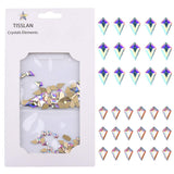 100pcs Glass Kite Flatback Crystals Design Nail Art Diamond Decoration Stones 2 Sizes Mix