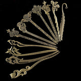 24 Pieces Chinese Hair Sticks Handmade Vintage Women Girl Hair Chopstick Bronze and Classic Hair Fork Accessory for Christmas Gift Black five