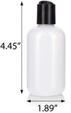 4 oz/120 ml Clear Natural Squeeze LDPE Plastic Bottle with Black Disc Cap (12 Pack) + Funnel