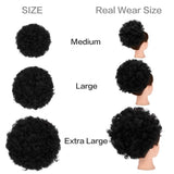 Afro Puff Kinky Curly Drawstring Ponytail Bun Synthetic Hair for African American updo Hair Extension with 2 Clips in Bun Ponytail Extensions X-Large Size