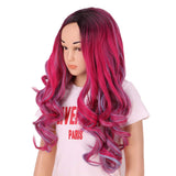Yilys Long Wavy Pink and Light Blue Mixed Cosplay Wig (kid)