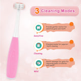 LEYUYO Electric Toothbrush Kids Sonic Cleaning 31000 Strokes Rechargeable Tooth Brush with Timer, 2 Bristles, 3 Modes, Pink