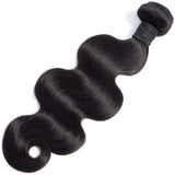 AUTTO Hair Unprocessed Brazilian Body Wave 3 Bundles with Closure (12 14 16+12 Closure,Natural Black) Virgin Brazilian Hair Bundles Weave with Lace Closure Free Part