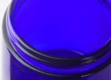 Cobalt Blue Glass Straight Sided Jar - 2 oz (12 Pack) + Spatulas and Labels