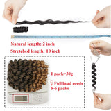 Ombre Toni Curly Crochet Hair Extensions Jumpy Wand Curl Twist Braiding Hair 20 Strands Spring Bounce Curly Stretched to 10 inch for African American Black Women 3 packs 90g Black to Dark Brown