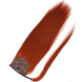 14" Human Hair Ponytail Extensions 80g #350 Copper Red 100% Remy Human Hair Wrap Around Long Ponytail Clip in Hair Extensions Straight One Piece Hairpiece (14", Copper Red)