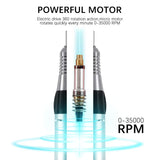 35000 rpm Portable Electric Nail Drill Machine 11.1V Rechargeable Battery Professional Nail Drill Manicure Pedicure Electric Nail File for Acrylic Gel Nails Christmas Gifts for Women Girls