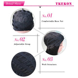 BERON Long Curly Purple Wig for Women Center Part Rose Net Girl's Halloween Cosplay Party Costume Beach Wave Wig (Light Purple)
