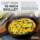 Pre-Seasoned Cast Iron Skillet (10-Inch) with Handle Cover Oven Safe Cookware