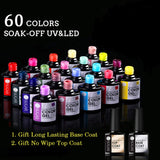 UR SUGAR Gel Nail Polish Set 60 Colors Gel Nail Polish Collection Kit with Base Top Coat Color Card Gel Polish Starter Kit Suitable For All Season From Spring Summer to Fall Winter Christmas Festival Gift