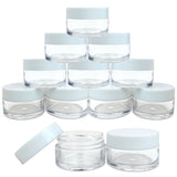Beauticom 24 Pieces 20G/20ML Round Clear Jars with WHITE Lids for Lotion, Creams, Toners, Lip Balms, Makeup Samples - BPA Free