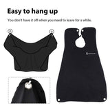 DOEPSILON Beard Bib New Version Beard Catcher Apron for Shaving and Trimming Adjustable Neck Straps Hair Clippings Catcher Grooming Beard Apron for Men Beard & Mustache Care-Black