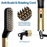 Beard Straightener for Men,Beard Straightening Heated Brush,JOYFORCARE Electric Mens Hair Comb for Home &Travel,110-240V